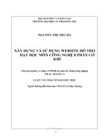 XÂY DỰNG và sử DỤNG WEBSITE hỗ TRỢ dạy học môn CÔNG NGHỆ 8 PHẦN cơ KHÍ 