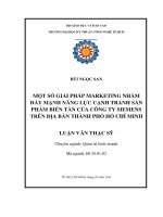 Một số giải pháp marketing nhằm đẩy mạnh năng lực cạnh tranh sản phẩm biến tần của công ty siemens trên địa bàn thành phố hồ chí minh 