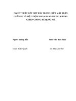 NGHỆ THUẬT kết hợp đấu TRANH GIỮA mặt TRẬN QUÂN sự và mặt TRẬN NGOẠI GIAO TRONG KHÁNG CHIẾN CHÔNG đế QUỐC mỹ 