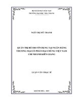 Quản trị rủi ro tín dụng tại ngân hàng thương mại cổ phần đại chúng việt nam, chi nhánh kiên giang 