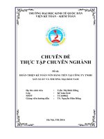 HOÀN THIỆN kế TOÁN vốn BẰNG TIỀN tại CÔNG TY TNHH sản XUẤT và THƯƠNG mại bảo NAM 