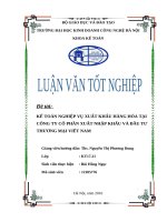 KẾ TOÁN NGHIỆP vụ XUẤT KHẨU HÀNG hóa tại CÔNG TY cổ PHẦN XUẤT NHẬP KHẨU và đầu tư THƯƠNG mại VIẾT NAM 