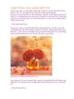 HẠNH PHÚC của LÒNG BIẾT ơn 