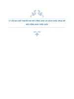 17 lỗi SAI  KHI nói TIẾNG ANH