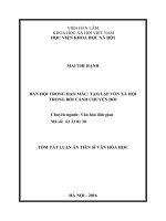 luận án bản hội trong đạo mẫu tạo lập vốn xã hội trong bối cảnh chuyển đổi(TT)
