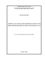 Nghiên cứu sự tích tụ một số nhóm chất OCP và PCB trong môi trường biển ven bờ từ trà cổ đến cửa lò