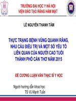 THỰC TRẠNG BỆNH VÙNG QUANH RĂNG, NHU cầu điều TRỊ và một số yếu tố LIêN QUAN của NGƯỜI CAO TUỔI THÀNH PHỐ cần THƠ năm 2015 