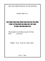 QUÁ TRÌNH THỰC HIỆN CHÍNH SÁCH DÂN TỘC CỦA ĐẢNG Ở MỘT SỐ TỈNH MIỀN NÚI ĐÔNG BẮC VIỆT NAM TỪ NĂM 1996 ĐẾN NĂM 2010