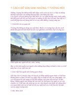 7 CÁCH để sản SINH NHỮNG ý TƯỞNG mới 