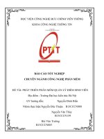 ĐỀ tài PHÁT TRIỂN PHẦN mềm QUẢN lý điểm SINH VIÊN địa điểm  trường đại học kiến trúc hà nội 