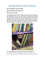 Nạp năng lượng cho trí nhớ bạn có biết cách 