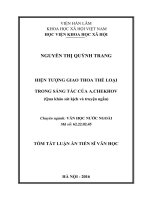 luận án hiện tượng giao thoa thể loại trong sáng tác của a chekhov (TT)