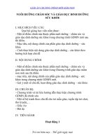 Giáo án mầm non Nuôi dưỡng chăm sóc và giáo dục dinh dưỡng sức khỏe