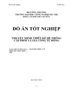 THUYẾT MINH THIẾT kế hệ THỐNG cấp PHÔI và GIA CÔNG tự ĐỘNG 