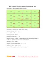 Đề thi Violympic Toán tiếng Anh lớp 3 vòng 5 năm 2015 - 2016