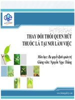 TIỂU LUẬN Phân tích trường lực Thay đổi thói quen hút thuốc lá tại nơi làm việc