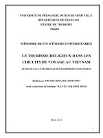Mémoire de fin d’études universitaires le tourisme religieux dans les circuits de voyage au viet nam étude de cas   le pèlerinage des bouddhistes vietnamiens