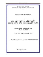 Yêu ngôn  một thế giới nghệ thuật đặc thù trong văn chương Nguyễn Tuân.