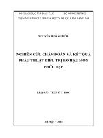 Nghiên cứu chẩn đoán và kết quả phẫu thuật điều trị rò hậu môn phức tạp