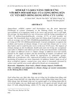 SINH KẾ VÀ KHẢ NĂNG THÍCH ỨNG VỚI BIẾN ĐỔI KHÍ HẬU CỦA CỘNG ĐỒNG DÂN CƯ VEN BIỂN ĐỒNG BẰNG SÔNG CỬU LONG