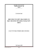 Tổ chức hoạt động tự học cho sinh viên ĐHTN