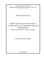 Phương thức ứng xử với chữ nôm và văn học nôm của các chính thể ở việt nam thời trung đại ( khảo sát qua thư tịch lịch sử và sáng tác văn chương) 