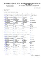 Đáp án - Đề thi chính thức THPT Quốc gia môn Tiếng Nga năm 2016