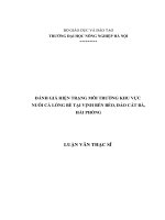 ĐÁNH GIÁ HIỆN TRẠNG MÔI TRƯỜNG KHU VỰC NUÔI CÁ LỒNG BÈ TẠI VỊNH BẾN BÈO, ĐẢO CÁT BÀ, HẢI PHÒNG