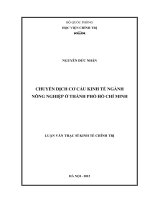 chuyen dich co cau kinh te nganh nong nghiep o TPHCM