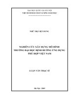 Nghiên cứu xây dựng mô hình trường đại học định hướng ứng dụng phù hợp việt nam 