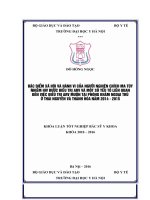 đặc điểm xã hội và hành vi của người nghiện chích ma túy nhiễm hiv được điều trị arv muộn tại phòng khám ngoại trú ở thái nguyên và thanh hóa năm 2014-2015