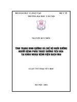 tình trạng dinh dưỡng và chế độ nuôi dưỡng người bệnh phẫu thuật đường tiêu hóa tại khoa ngoại bệnh viện bạch mai