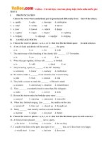 Bài tập Tiếng Anh lớp 11 Unit 3 số 1 có đáp án