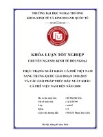 Thực trạng xuất khẩu cà phê sang thị trường Trung Quốc và phương hướng đẩy mạnh xuất khẩu cà phê đến năm 2020