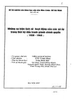 Những sự kiện lịch sử hoạt động của các xứ ủy trong thời kỳ đấu tranh giành chính quyền