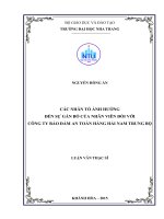 Các nhân tố ảnh hưởng đến sự gắn bó tổ chức của công nhân viên công ty bảo đảm an toàn hàng hải nam trung bộ 