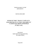 ĐÁNH GIÁ THỰC TRẠNG VÀ ĐỀ XUẤT  GIẢI PHÁP QUẢN LÝ CHẤT THẢI ĐIỆN TỬ VÀ KIM LOẠI TRONG SINH HOẠT  Ở VIỆT NAM