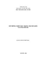 Luận án tư tưởng triết học trong truyện kiều của nguyễn du