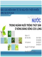 NƯỚC TRONG NGÀNH NUÔI TRỒNG THỦY SẢN Ở ĐỒNG BẰNG SÔNG CỬU LONG