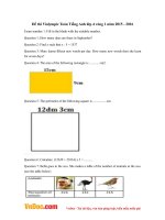 Đề thi Violympic Toán Tiếng Anh lớp 4 vòng 1 năm 2015 - 2016