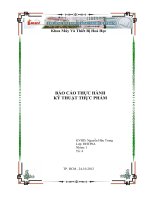Báo cáo thực hành kỹ thuật thực phẩm