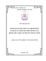 đánh giá sự hài lòng của bệnh nhân về dịch vụ chăm sóc điều dưỡng tại bệnh viện y học cổ truyền trung ương
