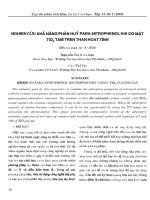 Nghiên cứu khả năng phân hủy para nitrophenol khi có mặt tio2 tẩm trên than hoạt tính