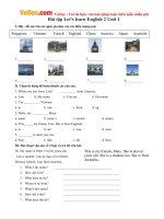 Bài tập Let''s learn English 2 Unit 1