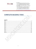 LỜI GIẢI COMPLETE READING TOEIC gồm 1000 câu đọc hiểu TOEIC Reading + Phần Listening của Ms Hoa Toeic