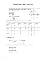 LUONG GIAC FULL hay LTĐH công thức lượng giác full