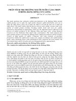 PHÂN TÍCH THỊ TRƯỜNG NGƯỜI NUÔI CÁ DA TRƠN Ở ĐỒNG BẰNG SÔNG CỬU LONG