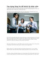 Tạo dựng lòng tin để khích lệ nhân viên 