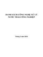 Công nghệ xử lý nước thải