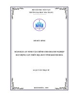 Đảm bảo an ninh tài chính cho doanh nghiệp bất động sản trên địa bàn tỉnh khánh hòa